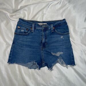 Levi’s Distressed Denim High Rise Shorts